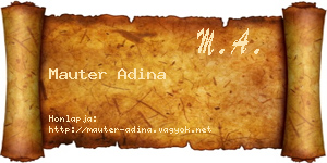 Mauter Adina névjegykártya
